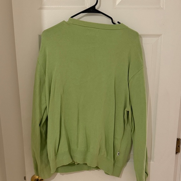 Obey Light Green Cardigan with Pink Floral Design - Picture 2 of 3